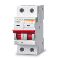 Автоматический выключатель VIDEX RS4 RESIST 2 П 6А тип С