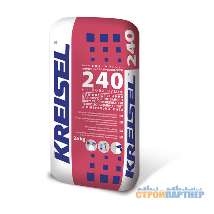 Клей для приклейки и армировки плит из минеральной ваты Kreisel 240 (25 кг) у Хмельницькому
