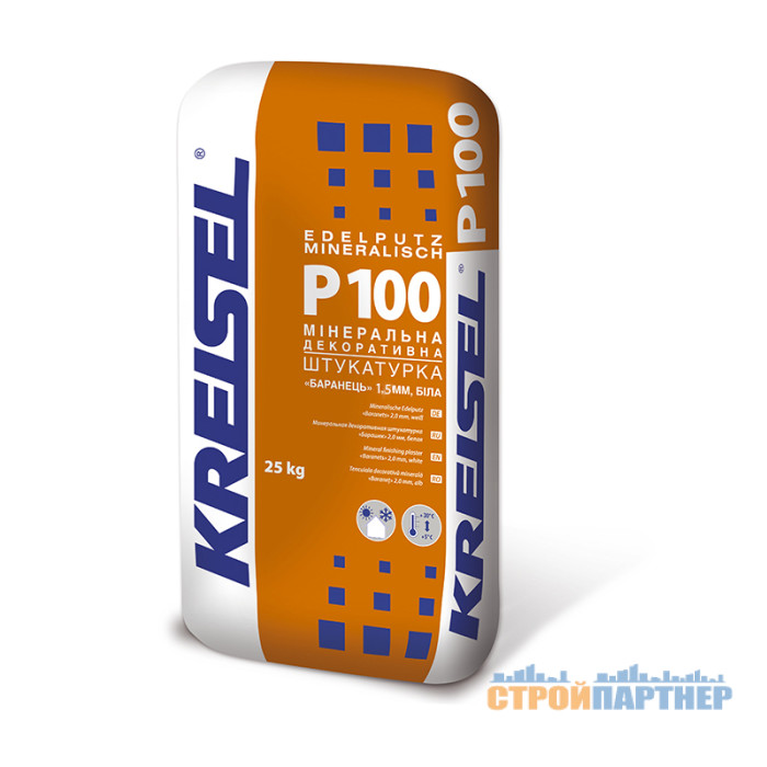 Мінеральна декоративна штукатурка (1,5 мм баранець) Kreisel P 100 (25 кг) у Хмельницькому