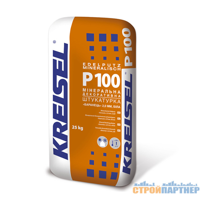 Минеральная декоративная штукатурка (2 мм барашек) Kreisel P 100 (25 кг) у Хмельницькому