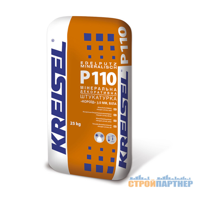 Минеральная декоративная штукатурка (3 мм короед) Kreisel P 110 (25 кг) у Хмельницькому
