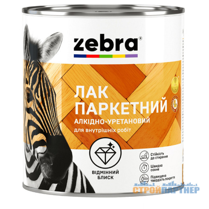 Лак паркетний ZEBRA глянець (2,1 л) у Хмельницькому