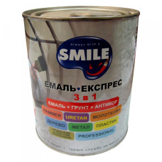 Емаль-експрес молотковий ефект Smile 3 в 1 сіра (0,7 кг)
