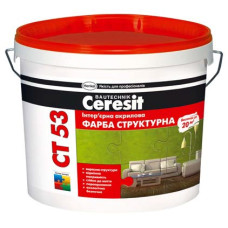 Краска акриловая структурная Ceresit CT 53 белая (10 л)