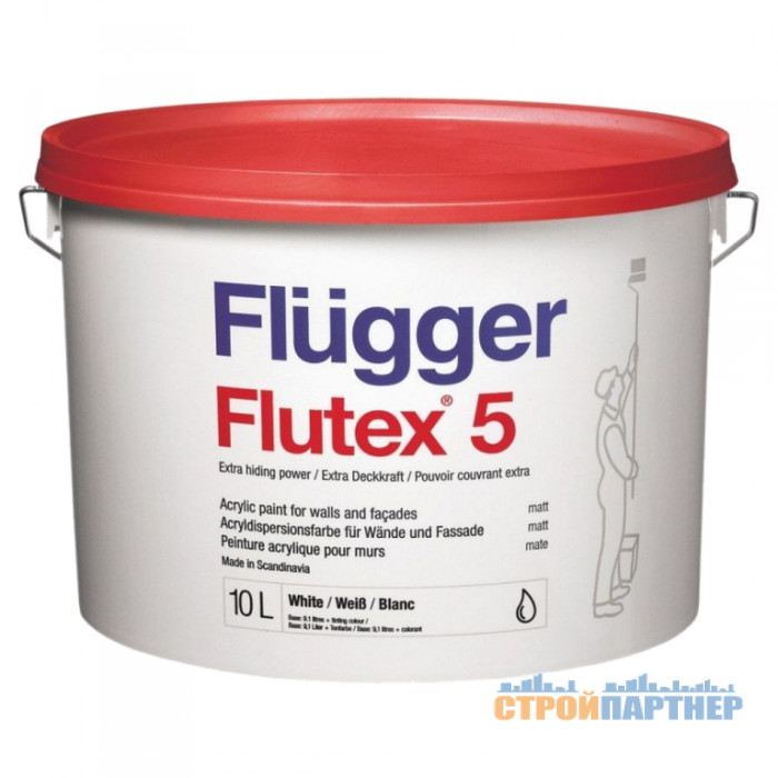 Акрилова фарба для стін і стель Flugger Flutex 5 (10 л) у Хмельницькому