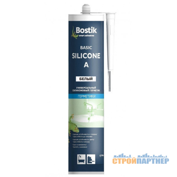 Силіконовий герметик Bostik Basik Silicone A білий (280 мл) у Хмельницькому