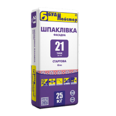 Суміш для шпаклювання на білому цементі стартова БудМайстер ТИНК-21 (25 кг)