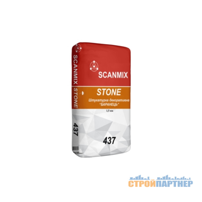 Штукатурка фасадная минеральная Scanmix Stone 437 K15 (барашек) (25 кг) у Хмельницькому