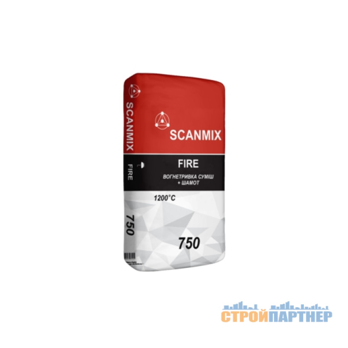 Термостійка суміш для кладки печей і камінів Scanmix Fire 750 (25 кг) у Хмельницькому