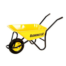 Тачка строительная 1-колесная BudMonster 80 л/200 кг (кузов желтый, рама черная) колесо 4.0х8"